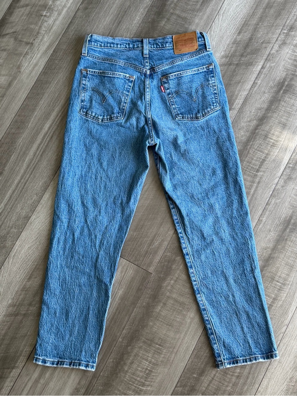 Levi’s 501 Premium Cropped Jean Medium Wash Denim Women’s Sz 27 Capital E - Picture 2 of 5